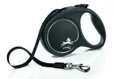 СКИДКА Flexi рулетка-ремень для собак, черная , Black Design Tape black