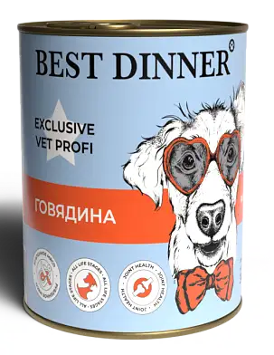 Best Dinner Vet Profi Mobility консервы для взрослых собак для профилактики заболеваний опорно-двигательного аппарата с говядиной